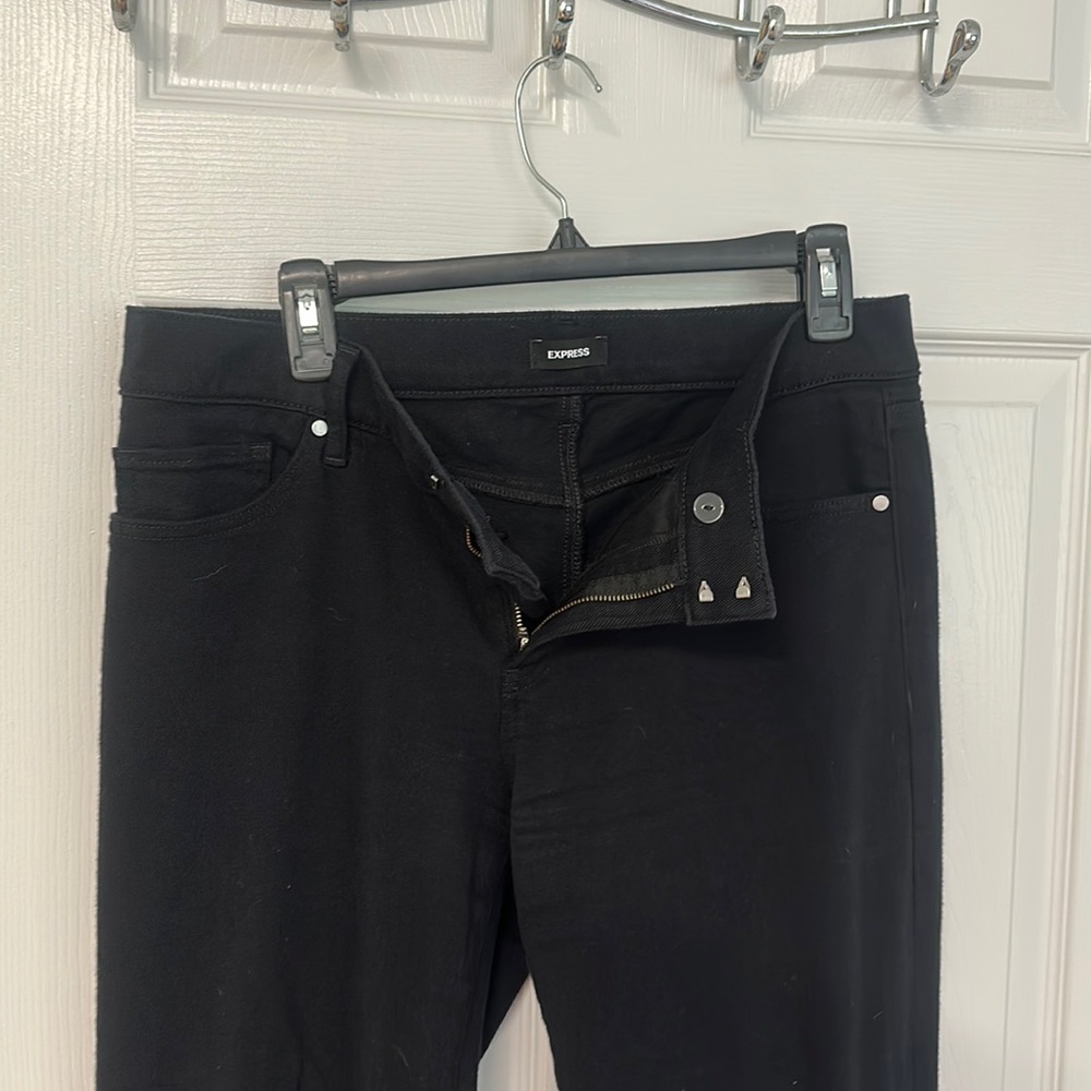 Express Editor low rise boot cut black jeans size 10.